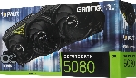 Видеокарта Palit GeForce RTX 5080 GamingPro OC, 16 GB GDDR7, 256 bit, 3xDisplayPort, HDMI, GPU 2700 MHz, вид 36
