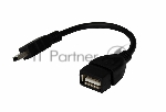 Кабель Rexant (18-1181) USB кабель OTG mini USB на USB шнур 0.15M черный