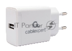 Сетевое зарядное устройство Cablexpert MP3A-PC-56, 5Вт, 1А, 1хUSB, белый, пакет