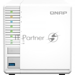 Сетевое хранилище SMB QNAP TS-364-4G NAS 3 HDD, 4-core Intel Celeron N5105/N5095 2.0 up to 2.9 GHz, 4 GB RAM (1x4 GB) up to 16 GB (2x8GB), 2.5 Gigabit Ethernet, 2xUSB 3.2 Gen 2 (10Gbps), 1xUSB 3.2 Gen 1, 2xM.2 PCIe Gen 3 x2 slots