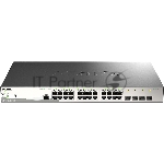 Управляемый коммутатор 2 уровня D-Link DGS-1210-28MP/ME/B2A PROJ с 24 портами 10/100/1000Base-T и 4 портами 1000Base-X SFP (24 порта с поддержкой PoE 802.3af/802.3at (30 Вт), PoE-бюджет 370 Вт)