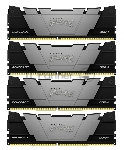 Оперативная память Kingston Fury Renegade, DDR4, 128GB (4x32GB), 3200MHz, CL16, DIMM, радиатор, черный