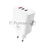 Сетевое зарядное устройство MORE CHOICE NC90 1USB+2Type-C 3.0A PD 45W, белый