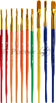 Набор кистей Silwerhof Color (набор 10шт) синтетика круглая №2,3/плоская №3,6,7,12/овальная №3,10, вид 13