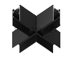 GL3376 BK черный коннектор X-образный для накладного шинопровода 170*170*53.7