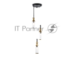 Светильник Ambrella light LH55252/3 BK/BS/CL черный/латунь/прозрачный E14*3 max 40W D230*1200