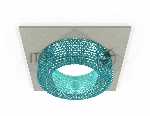 Комплект встраиваемого светильника Ambrella light XC7633023 SGR/BL серый песок/голубой MR16 GU5.3 (C7633, N7194)