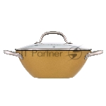 Вок Select Orange, 26х9,5см/3л, облегченный чугун, Ilag, стеклянная крышка. Цвет: желтый, вид 3