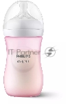 Бутылочка для кормления 250 мл, 1 шт, серия NATURAL Response, пластик, PINK