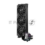 Система охлаждения/ PCCooler DS360 BK (310W, 360mm, LED temp., Black, ARGB Pump/ Fans: 3x120mm, 86.73CFM, 28dBA, 2200RPM/ Pump height 67mm, 28dBA, 3200RPM, Rad thickness 27mm/ S: 1851, 1700, 1200, 20XX, 115X, AM5, AM4)