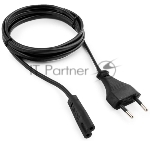 Кабель питания Cablexpert PC-184/2-1.5M черный (1.5м, CEE 7/16-C7, 2х0.5мм2, 2.5А) (PC-184/2-1.5M)