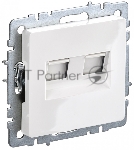 Розетка компьютерная двойная IEK BRITE РК10-2-БрБ RJ45 кат.5E белый