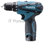 Дрель-шуруповерт Makita DF330DWE, 10,8 В, 1,3 Ач, 24 Нм, щеточный