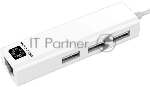 Кабель-адаптер 5bites UA2-45-06WH USB2.0, 3*USB2.0, RJ45 100MB, белый