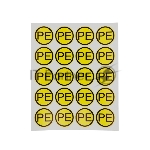 Наклейка знак электробезопасности Rexant 55-0004 «PE» d - 20 мм (20 шт на листе)