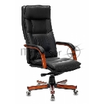 Кресло Бюрократ T-9927WALNUT/BLACK черный, кожа