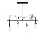 Светильник Ambrella light LH55254/4 BK/BS/CL черный/латунь/прозрачный E14*4 max 40W 845*65*1150