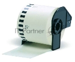Бумажная клеящаяся лента Brother DK22205 62 мм x 30.48 м, черный шрифт, белый фон