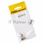 Переходник антенный PROconnect (гнездо F - штекер TV), угловой (1 шт.) (пакет)