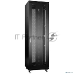 Шкаф серверный напольный Cabeus, IP20, 42U, 2055х600х1000 мм (ВхШхГ), дверь: перфорация, боковая панель: сплошная, разборный, цвет: чёрный, вид 2