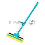 Швабра отжимная Home Palisad 110 см, губка PVA 26х5,5х6 см, телескопическая рукоятка, бирюзовая