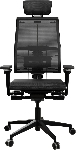Кресло руководителя эргономичное Метта Yoga Spine Black Edition черный сиденье черный сетка с подголов. крестов.5-луч. металл хром, вид 28