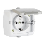 Розетка EKF Мурманск EFR16-029-30-54 1-местная 16А с заземлением с крышкой IP54 серый с защитными шторками