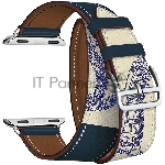 Кожаный ремешок в два оборота для Apple Watch 38/40 mm LYAMBDA MERIDIANA LWA-01-40-BLP Blue/Beige rope