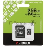 Флеш карта microSDXC 256Gb Kingston SDCS3/256Gb Canvas Select Plus + adapter