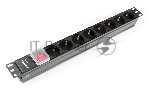Блок 1 вход С14/8 евророзеток с защитой для 19". C14. MAX-19. 16A. 1U.