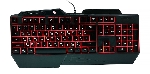 Проводная игровая клавиатура Gembird KB-G450L, полноразмерная, 104кл+4доп, 12Fn, подсветка 3 цвета, подставка для тел, 1.5м, черная