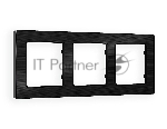Рамка ALFA Platos (Черный Металл шлифованный) 3-ая AF550503