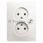 Розетка 2-м СП Glossa 16А IP20 без заземл. в сборе перламутр SchE GSL000620
