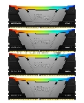 Оперативная память Kingston Fury Renegade, DDR4, 128Gb (4x32Gb), 3600MHz, CL18, DIMM, радиатор, RGB, черный/серебристый