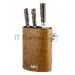 Подставка для ножей универсальная LARA LR05-101 Wood овальная Soft touch полипропилен