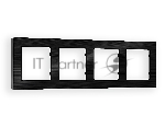 Рамка ALFA Platos (Черный Металл шлифованный) 4-ая AF550504