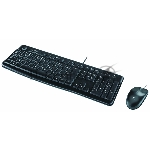 Комплект клавиатура+мышь Logitech MK120 проводной, USB, 1000 DPI, чёрный(заводская гравировка)