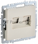 Розетка компьютерная двойная IEK BRITE РК10-2-БрКр (BR-K20-1-K10) СП RJ45 кат.5E бежевый