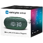 Умная колонка VK Капсула Мини 5Вт, с голосовым ассистентом Маруся, с LED-часами, хвойно зеленый