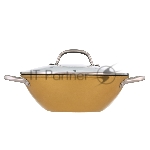 Вок Select Orange 28х9,5см/3,6л облегченный чугун, Ilag, стеклянная крышка. Цвет: желтый, вид 6