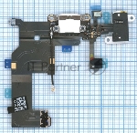 Шлейф разъема питания с аудио-разъемом для iPhone 5 белый