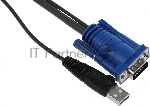 Кабель KVM ATEN 2L-5201U USB(тип А Male)+HDB15(Male) <-> SPHD15(Male) 1,2м., черный., вид 14