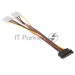 Кабель питания SATA Cablexpert CC-SATA-2MOLEX-20CM, Sata 15pin/2x Molex 4pin, 20 см, пакет