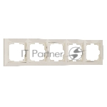 Рамка на 5 постов (слоновая кость, basic) W0052003