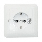 Розетка WESSEN RS16-134-BХИТ белый 1-я с/з 16А скрытый монтаж