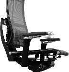 Кресло руководителя эргономичное Метта Yoga Spine Black Edition черный сиденье черный сетка с подголов. крестов.5-луч. металл хром, вид 19