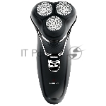 Электробритва Centek CT-2176 черный/хром ротор, 3 плавающие головки, аккумулятор + работа от сети, триммер