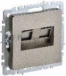 Розетка компьютерная двойная IEK BRITE РК10-2-БрШ (BR-K20-1-K37) СП RJ45 кат.5E шампань