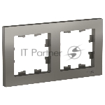 Рамка 2-м AtlasDesign универс. сталь SchE ATN000902