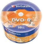 Диск DVD-R Verbatim 4.7Gb 16x Cake Box (50шт) (43788), вид 2